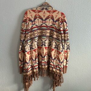 NWT Tasha Polizzi Fringe Tribal Cardigan Sweater